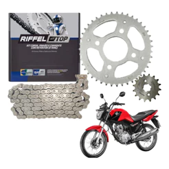 Kit Relação Tração Transmissão Cg Fan Titan 150 2004 2005 2006 2007 2008 2009 2010 A 2016 Riffel