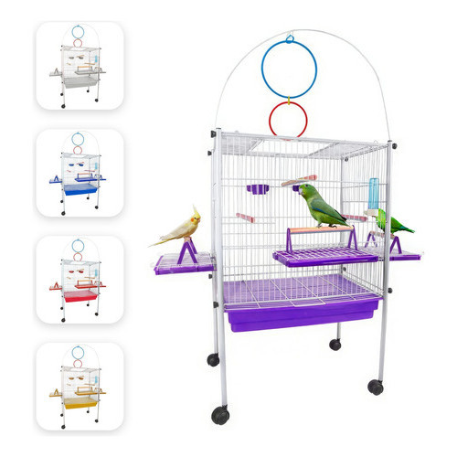 Viveiro Gaiola Calopsita Triplex com Rodinhas Branco Jel Plast em Oferta na Shopee