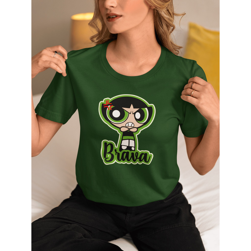 Camiseta Feminina Algodão Docinho Brava Meninas Super Poderosas Blusinha T-Shirt