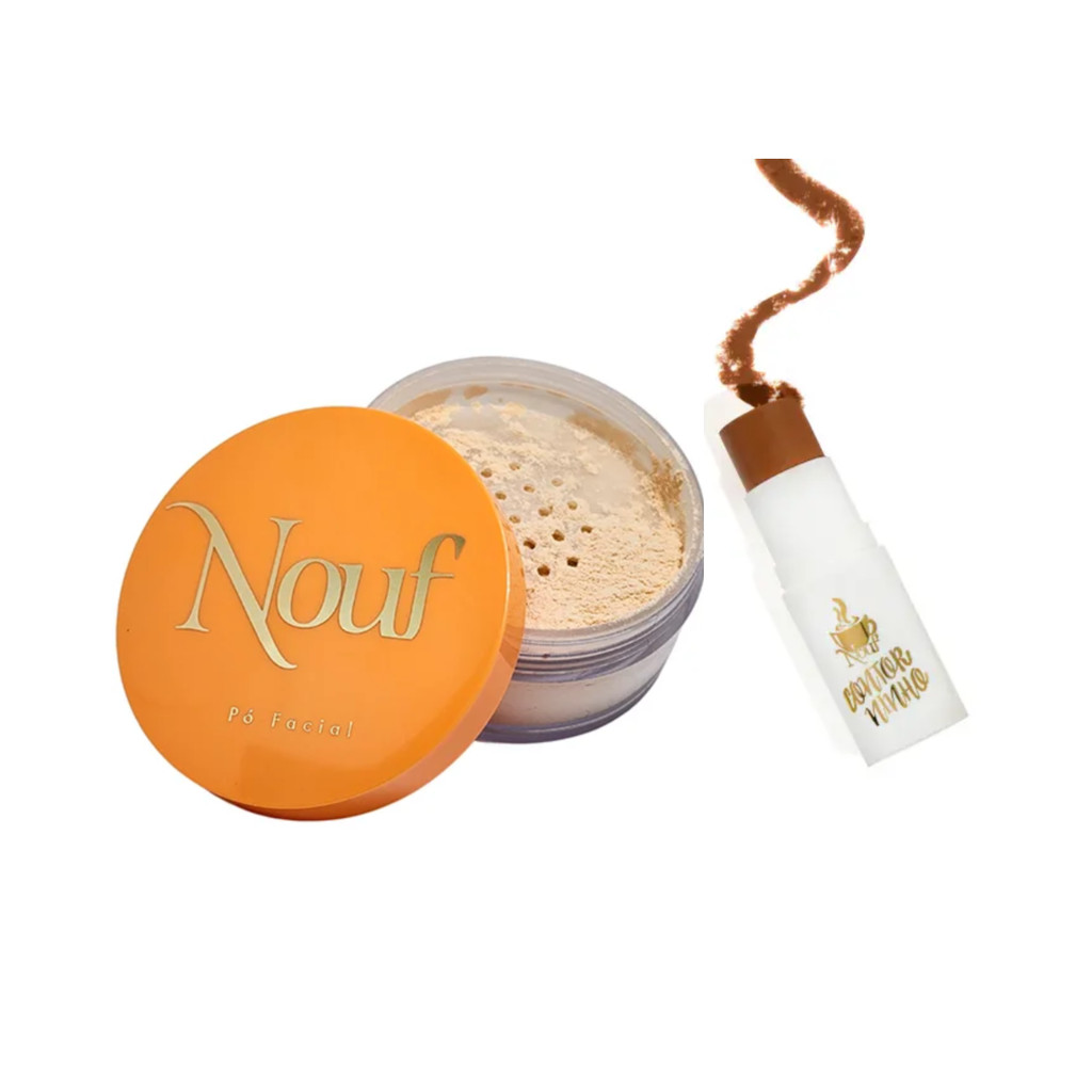 kit Po Facial Solto 01 + Contorninho Stick Espresso - Nouf