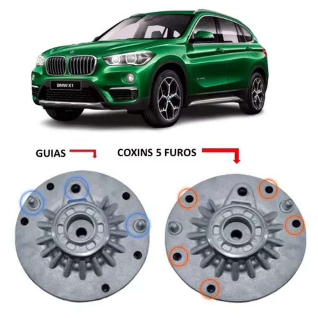Coxim Amortecedor Dianteiro 5 Furos Bmw X1 F48 F49 2014 2015 2016 2017 2018 2019 2020 2021 2022