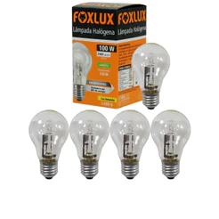 Lâmpada Halógena Clássica Foxlux 100W 127V | luz intensa, durabilidade Kit com 5