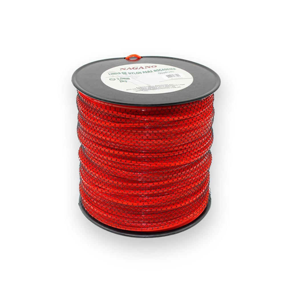Bobina de fio de nylon quadrado 220m 3,0 mm 2kg para roçadeira