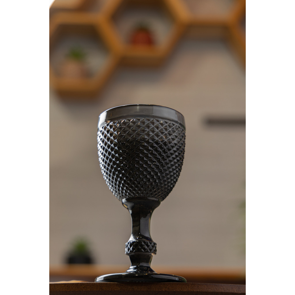 Taça para Água De Vidro Bico De Jaca Preta 300Ml - Wolff em Oferta na Shopee