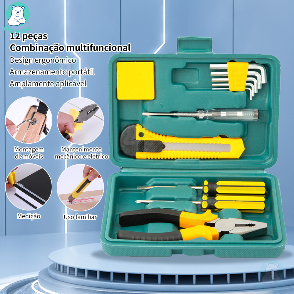 PAYOE  Kit ferramentas completo 11 peças ferramentas mecânica com maleta 