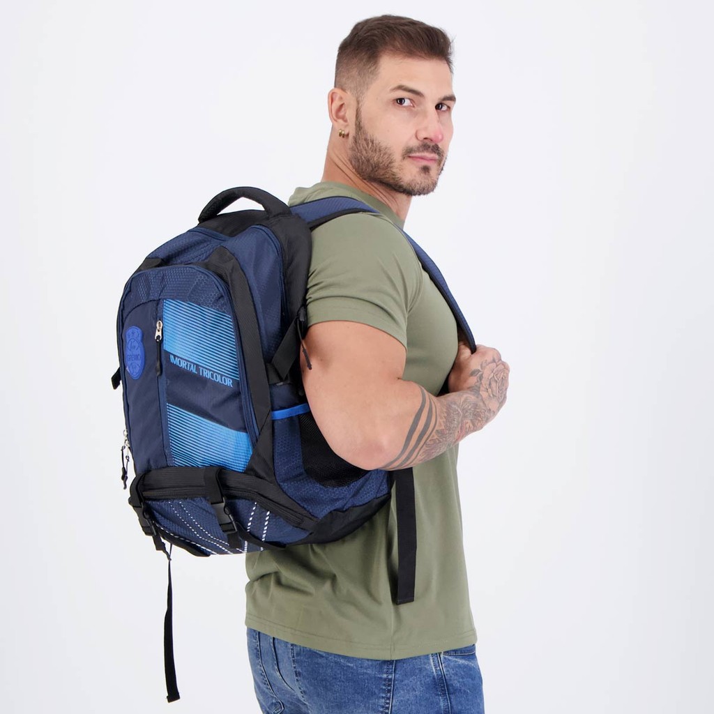 Mochila Grêmio com Porta Tenis Marinho em Oferta na Shopee