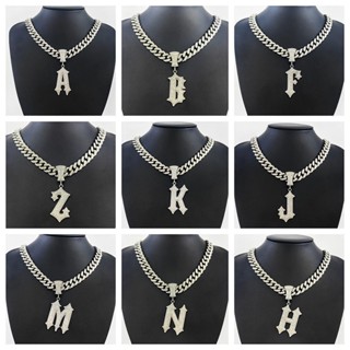 Novo Corrente Cravejada Ice 26 InglêS Letras Cheias De Diamante Hip Hop Liga Pingente Homens Colar Cubano Para Homens em Oferta na Shopee