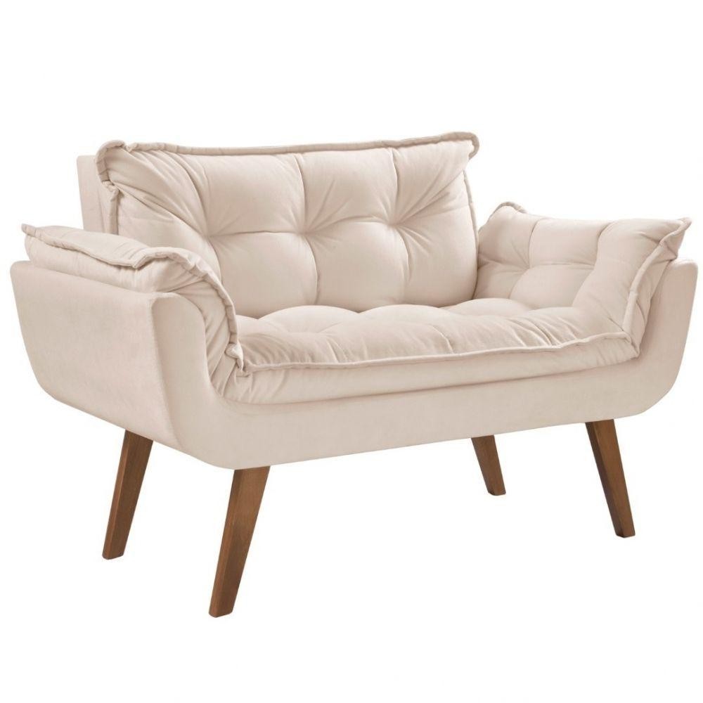 Poltrona Namoradeira 2 Lugares Opalla Dsalla Suede em Oferta na Shopee