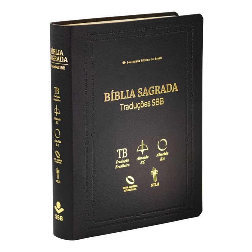 Bíblia Sagrada Traduções SBB | TB | ARC | ARA | NAA | NTLH | Letra Normal | Capa Luxo Preta - Books & Magazines