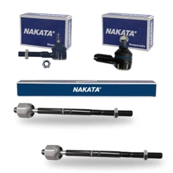 Kit 2 Ponteira Terminal Direção + 2 Barra Axial Saveiro G2 G3 G4 1997 até 2011 Nakata