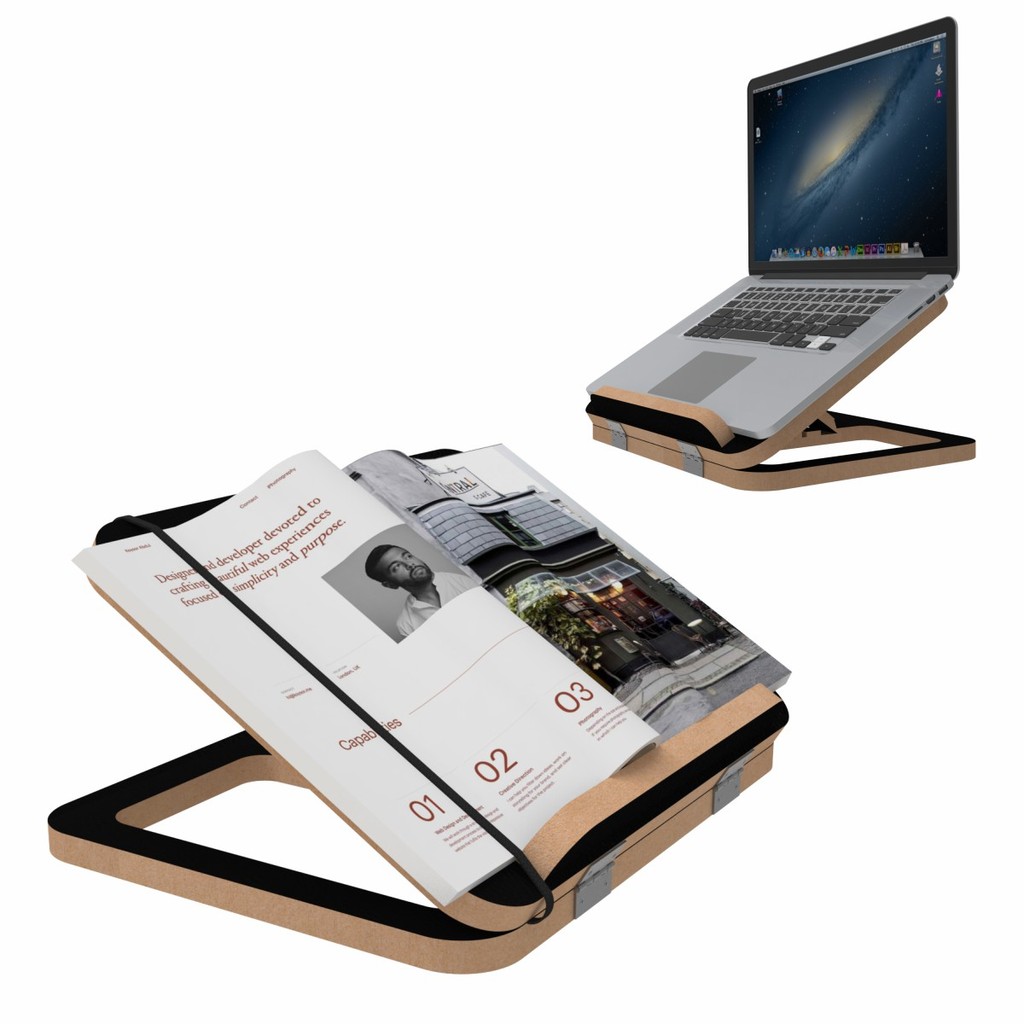 Suporte Livro Notebook Tablet  Apostila Suporte Leitura Ergônomico Preto