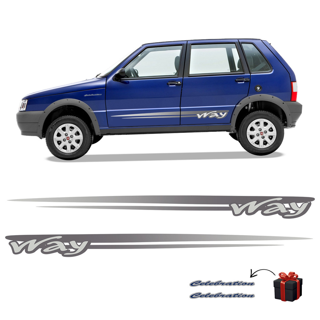 Kit Faixa Lateral Uno Way Ate 2012 Adesivo Modelo Original em Oferta na Shopee