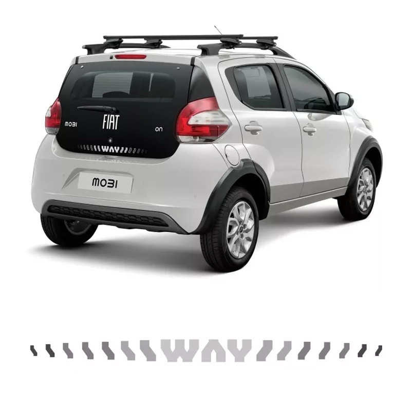Faixa Traseira Fiat Mobi Way Adesivo Grafite Decorativo
