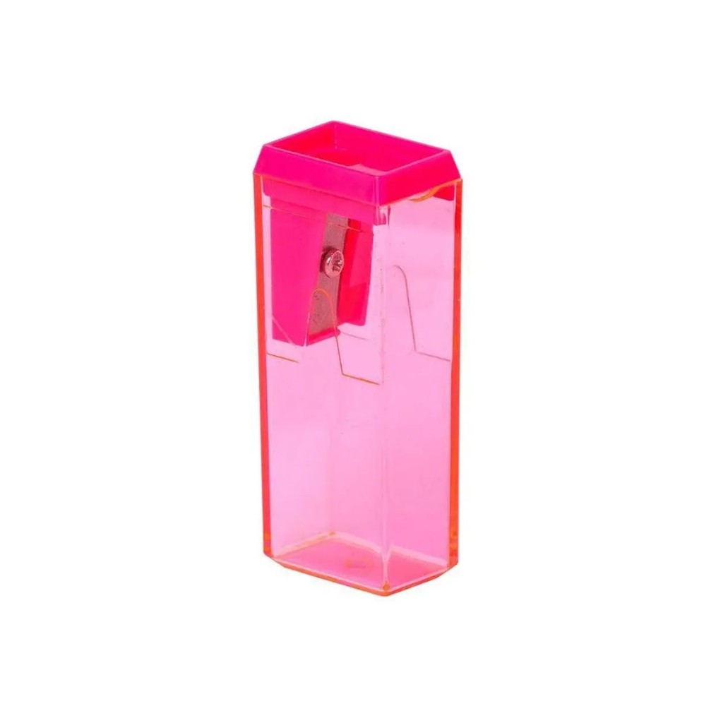 Apontador 4cm (com deposito) Rosa - Unidade - Leo e Leo