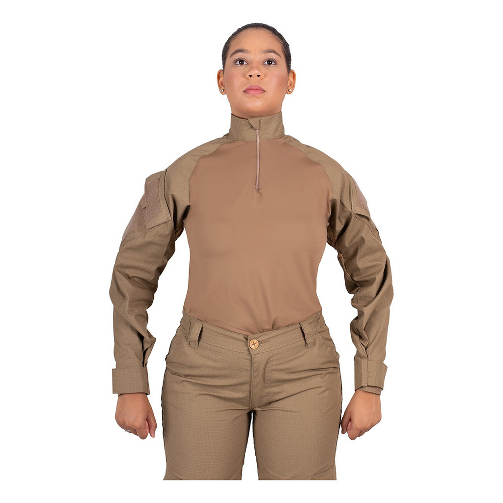 Camisa Combat Shirt Feminina Coyote Manga Longa Ripstop Use Tático