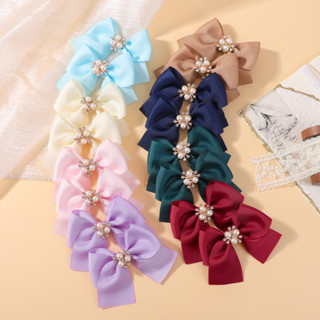 4 Pçs Vinho Vermelho Bowknot Pérola Boutique Grampos De Cabelo Para Mulheres Menina Linda Fita Barrette Princesa Headwea em Oferta na Shopee