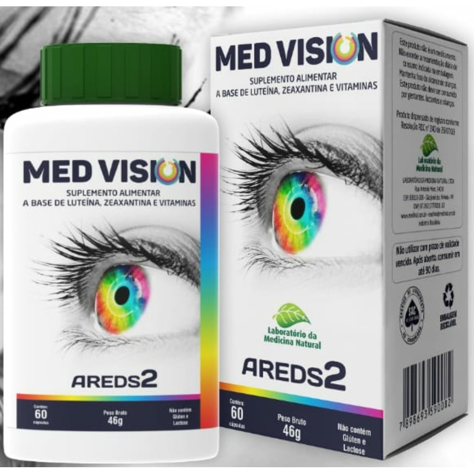 Suplemento Med Vision (Areds 2) - Luteína, Zeaxantina e Vitaminas - 60 Cápsulas