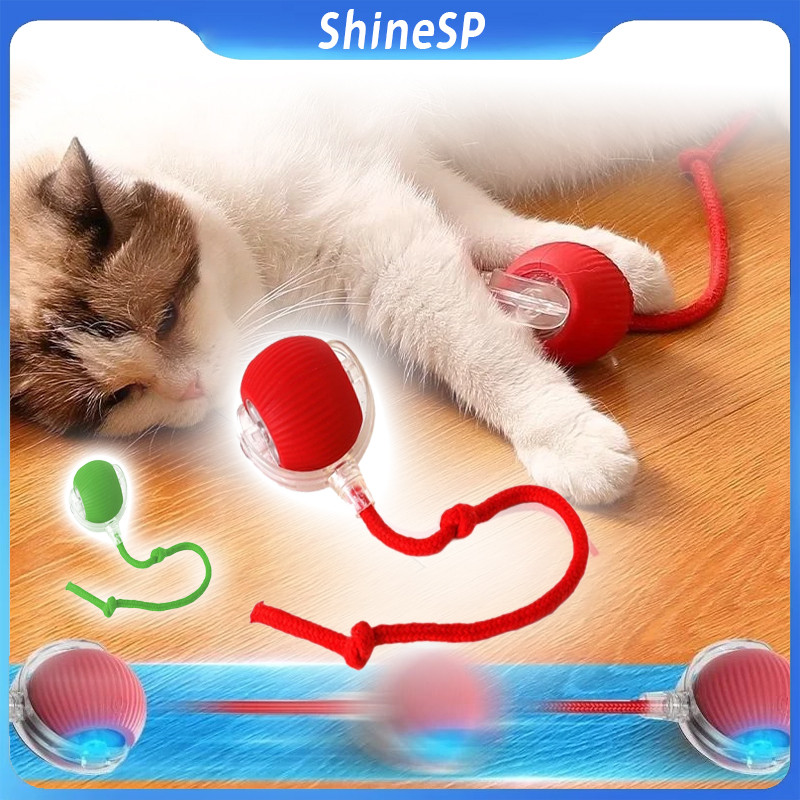 Bola Interativa Inteligente Para Gatos Material De Silicone De Rolamento Elétrica Brinquedos De Estimação Com Caud