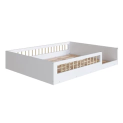 Cama Montessoriana Infantil Casal Affetto AFT016BCBC 188x138cm Branco - Completa Móveis