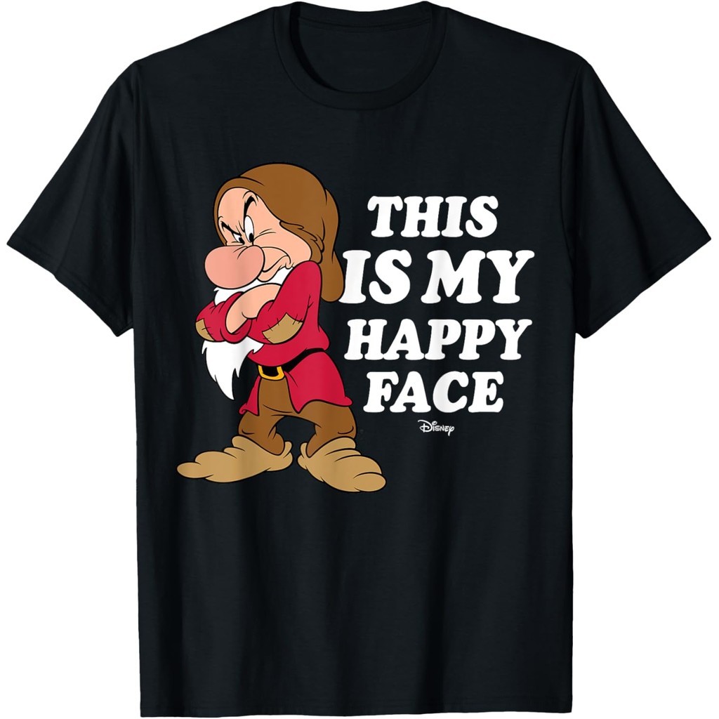 【Camiseta Premium em Algodão Puro】GXG 2026 Disney Princess - Snow White Grumpy Happy Face T-Shirt Nova