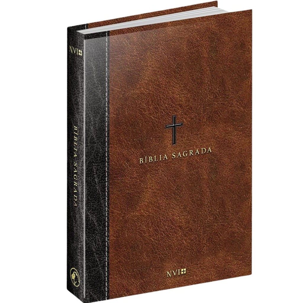 Bíblia Sagrada | NVI | Letra Normal | Capa Dura com Fitilho | Capa Luxo Marrom - Books & Magazines