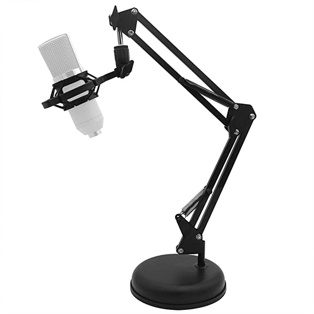 Pedestal Articulado c/ Base Redonda e Shockmount p/Microfone C1, BM800, AT2020
