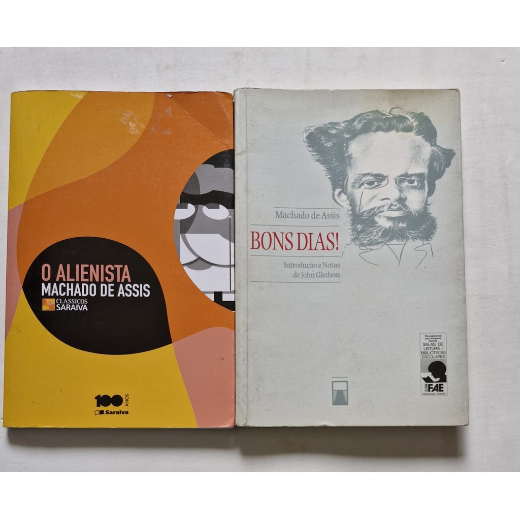LIVRO, KIT(2), MACHADO DE ASSIS, 1 O ALIENISTA, CLÁSSICOS SARAIVA, 2 BONS DIAS,