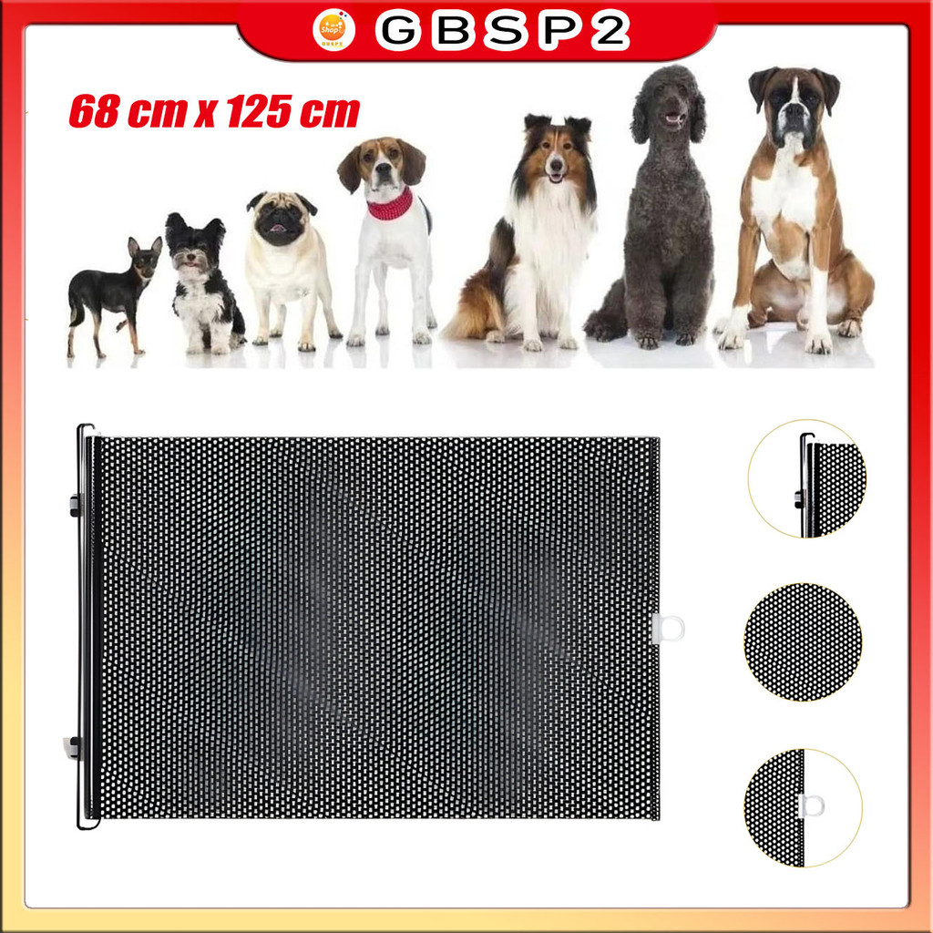 Portão Retrátil Para Pets  Evita Acesso Indesejado Universal De Rede Para Animais De Estimação 68 cm x 125 cm