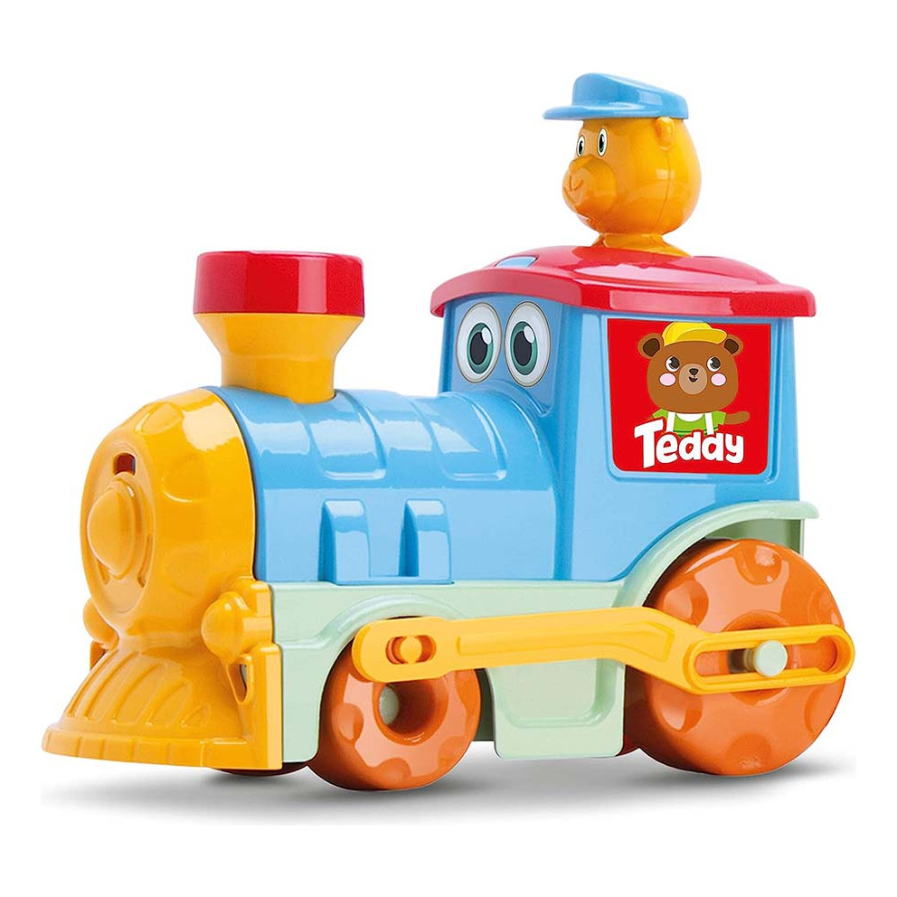 Trem Trenzinho Locomotiva Roda Livre C/ Boneco Urso Que Se Mexe Brinquedo Interativo Colorido Educativo Infantil - Samba