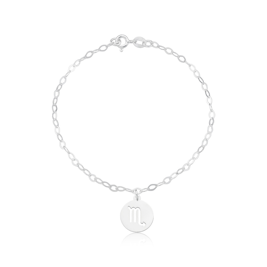 Pulseira Medalha Signo De Escorpião Prata 925