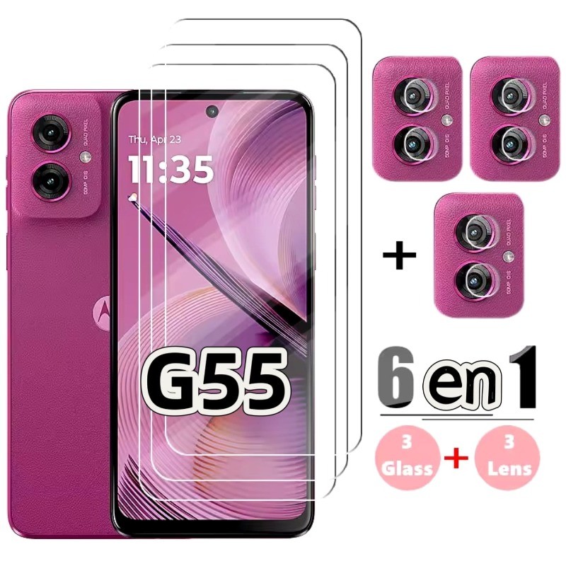 Película vidro Transparente sem Borda preta Motorola Moto G55 G35 G05 G15 G56 G8