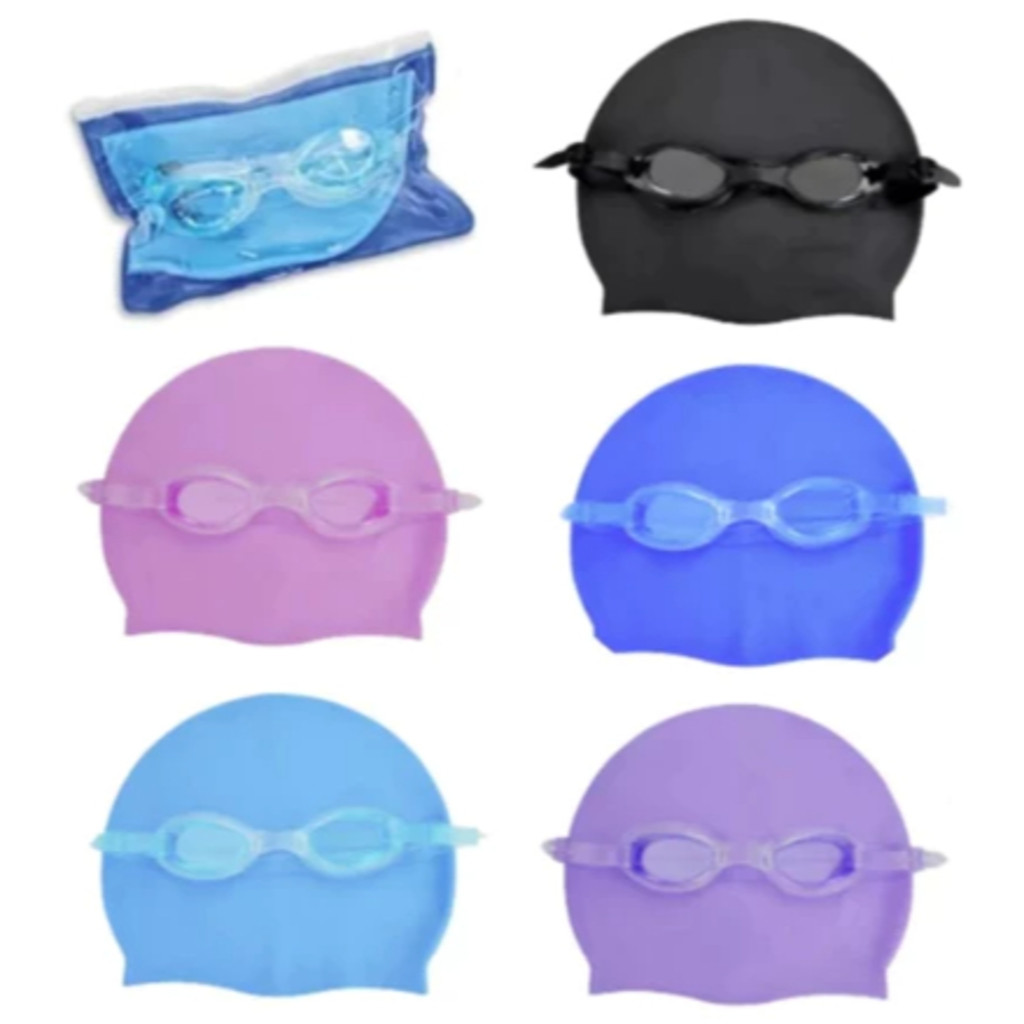 KIT NATAÇÃO TOUCA DE SILICONE + OCULOS DE NATAÇÃO INFANTIL ADVANCED em Oferta na Shopee