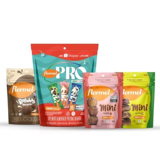 Kit Pouch Barras De Proteina Sortidas Shopee + Mini Bombons + Bolinha De Brigadeiro Flormel em Oferta na Shopee