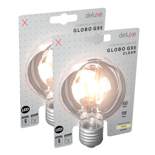 Kit 2 Lampada Led Globo Retro Clear G95 9W 4000k E27 Deluxe em Oferta na Shopee