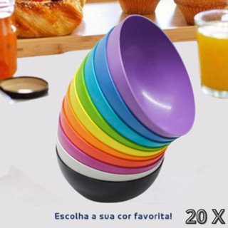 Kit 20 unidades Potes 380ml Tigelas Cumbucas Bowls de Plástico Açaí Sorvete Doce Salgado Bool Pote Colorido Pratico em Oferta na Shopee