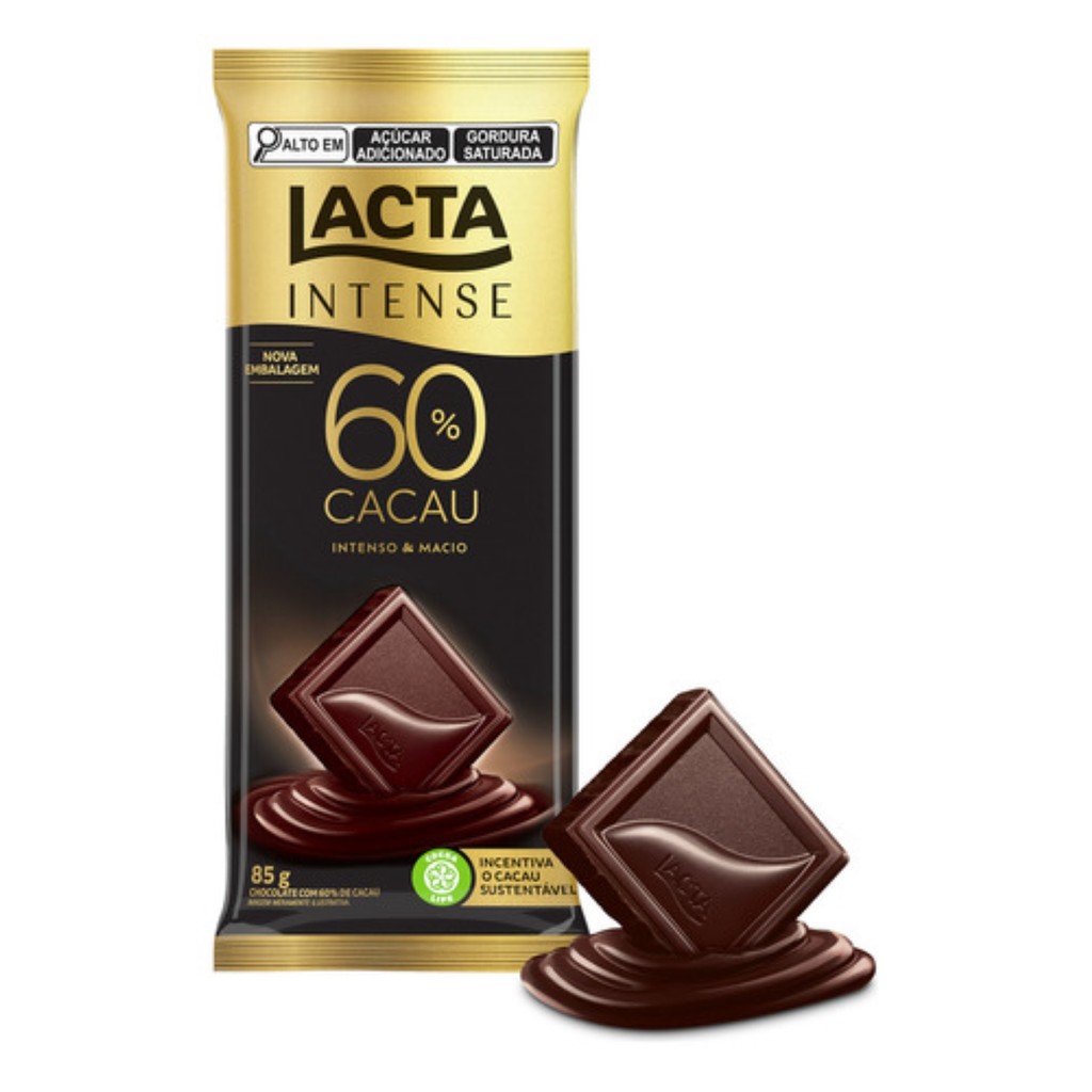 Chocolate Lacta Intense Amargo 60% Cacau Original 85g