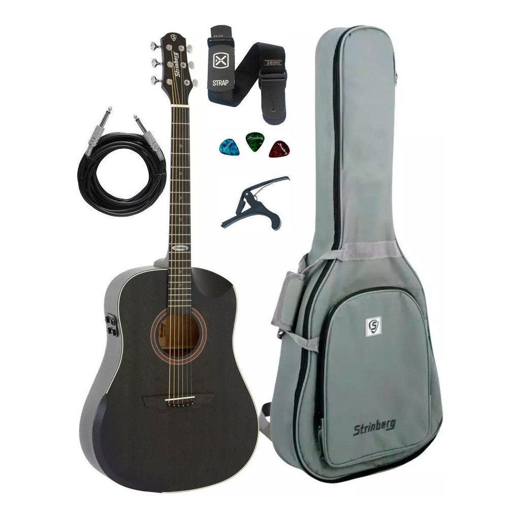 Violão Strinberg Sd301hcr Galaxy Tos Folk Efeitos+acessórios em Oferta na Shopee