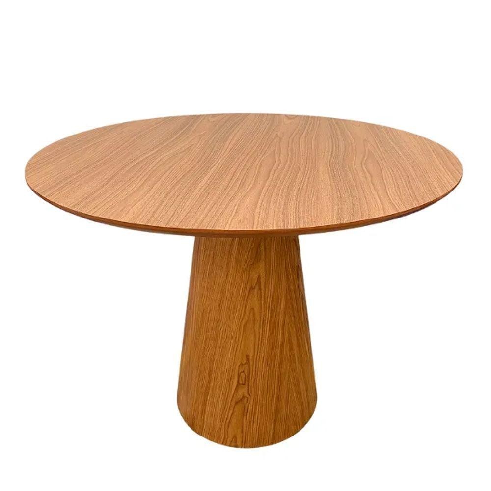 Mesa De Jantar Cone Redonda 110 Cm Base Madeira Freijó Tampo Freijó - Home & Living