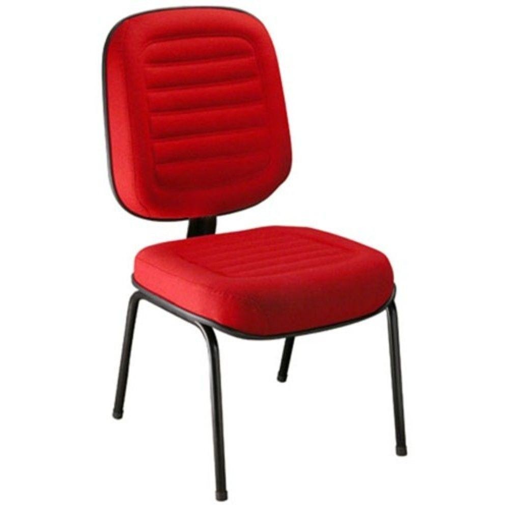 Cadeira Diretor Sem Braços Base Fixa Palito Vermelho