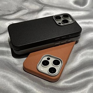 Capa De Textura De Couro De Cor Sólida Para Samsung S25 S24 Ultra S23 S22 Plus S20 S21 FE Lente De Metal Fosca Macia em Oferta na Shopee