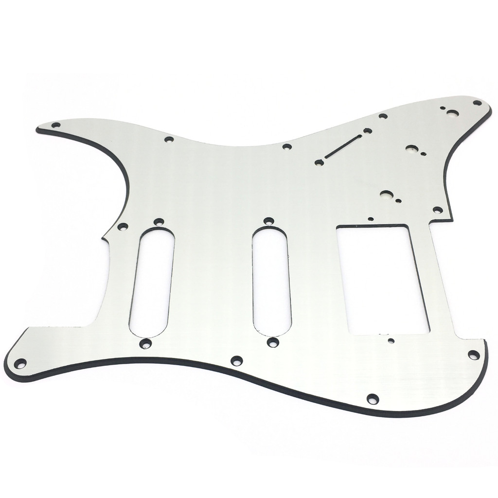 Escudo guitarra ESPELHADO aço escovado stratocaster HSS 1cam