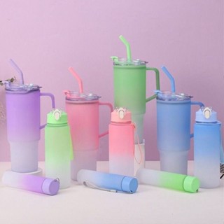 Kit 3 Garrafa Copo Tendência Agua Squeeze Com Adesivos Lembretes beber Agua