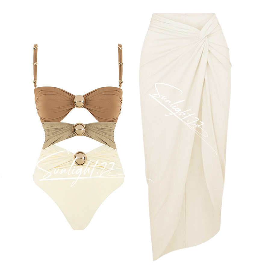 Maiô Feminino Biquíni Vestido de Praia Dress De Banho Feminino Biquíni Sexy Bikini Saida De Praia Conjunto de Swinsuit