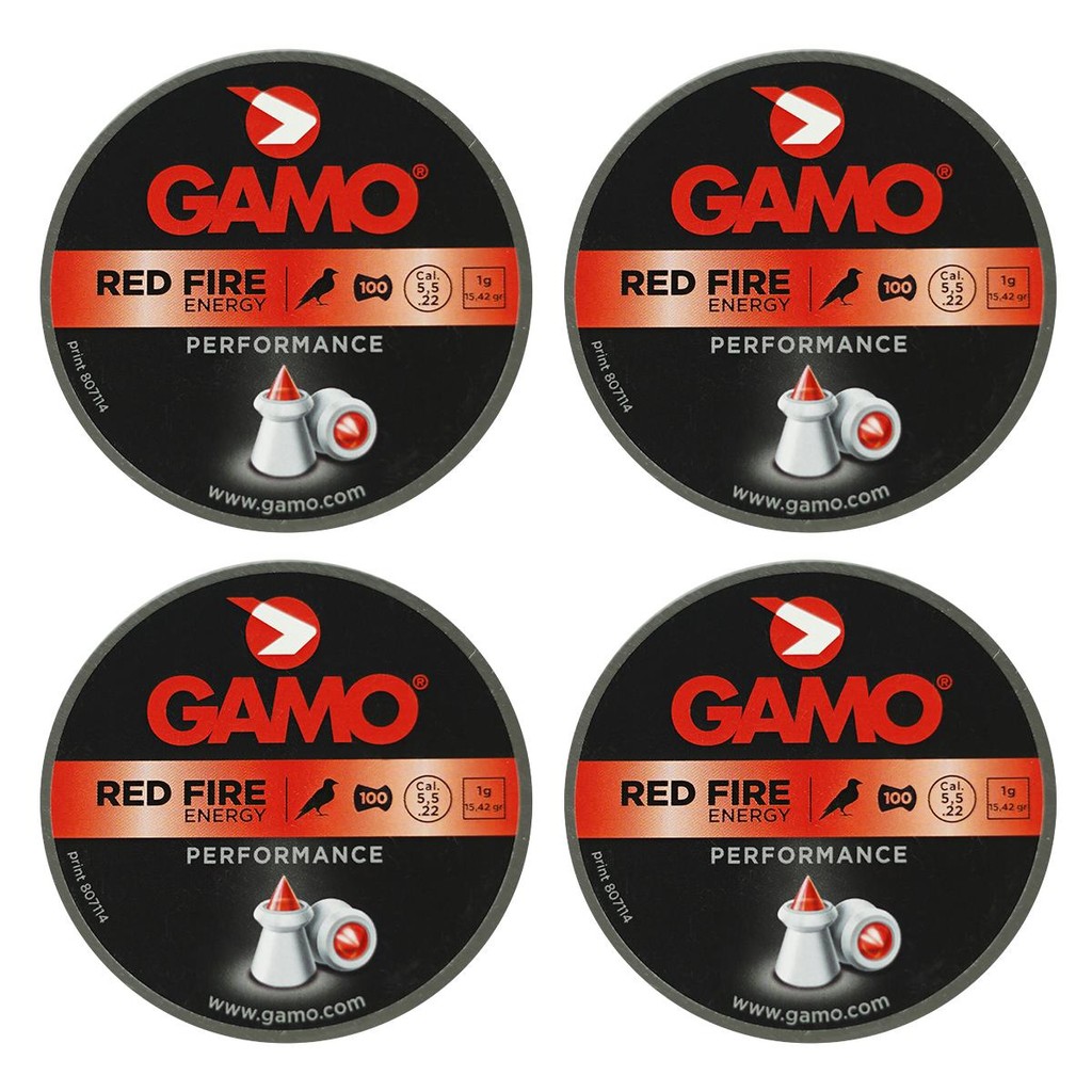 04un. Chumbinho Gamo 5.5mm Red Fire Lata 100un Cada. em Oferta na Shopee