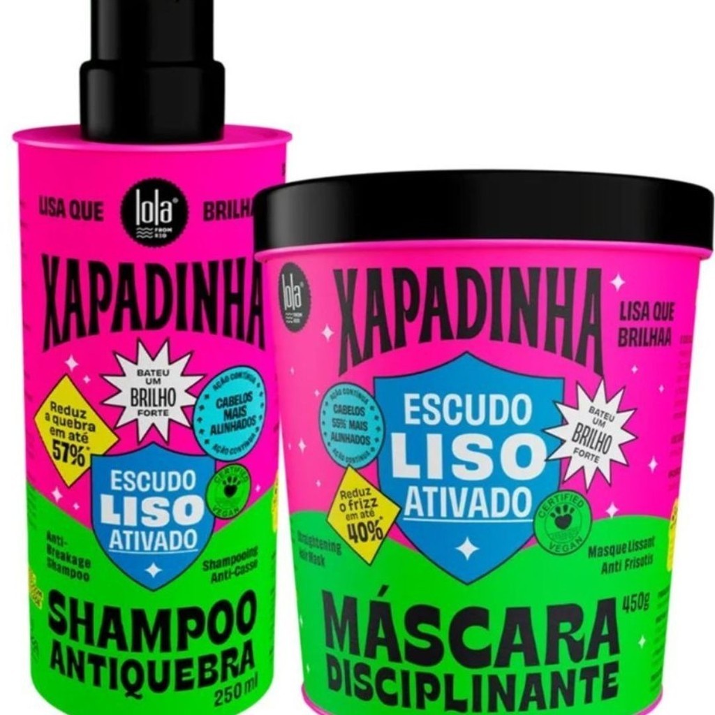 Kit Xapadinha Shampoo Anti-Quebra Máscara Disciplinante 450g Lola Cosmético