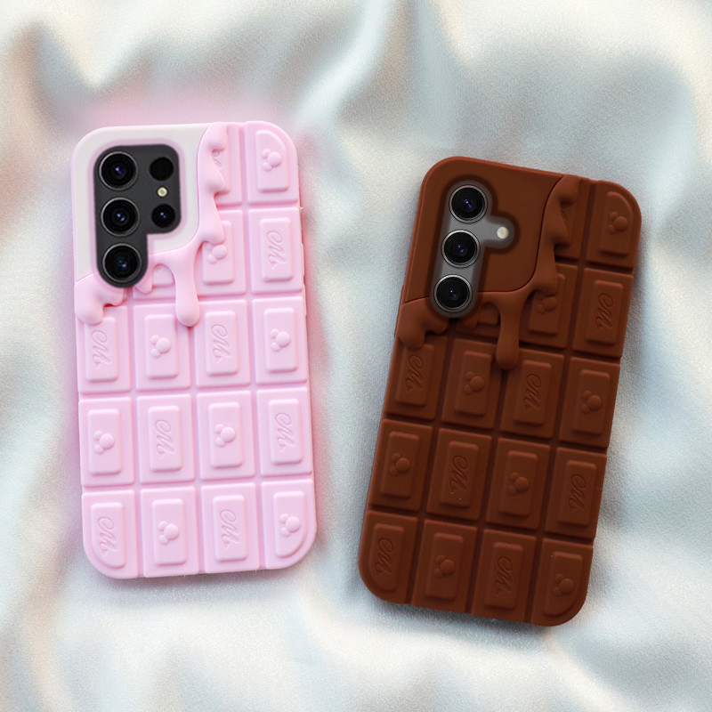 Para Samsung Galaxy S23 FE S24 S25 Plus Ultra A13 A14 A15 A16 A31 A32 A34 A51 A52 A53 A54 A55 3D Mickey Chocolate Sorvet