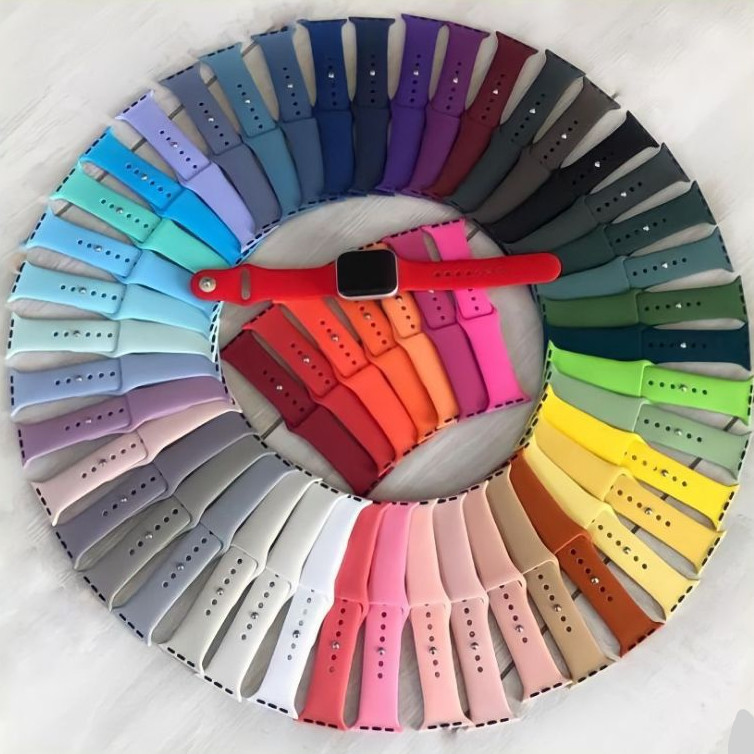 Imagem Pulseira silicone Lisa para Smartwatch 38/40/41/42/44/45/49 smartwatch pulseira iwatch Yan