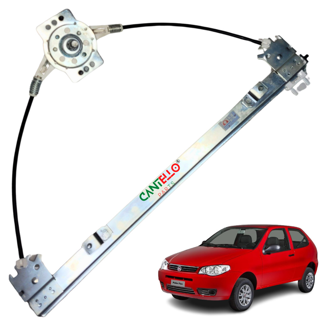 Maquina de Vidro Manual - Esquerda - Fiat Strada 1996 a 2019, Palio 2 Portas da 1996 a 2017