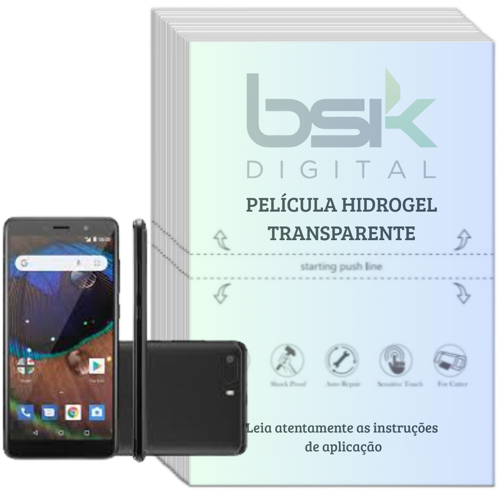 Kit 3 Películas Hidrogel Premium Transparente Multilaser Modelos H F E G MAX PRO 2 P9128 P9119 G2 MS80X MS40G LITE P9150