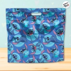 Sacola Laminada com Zip - 46x43x5cm - Stitch - 1 unidade - Disney Original - Rizzo